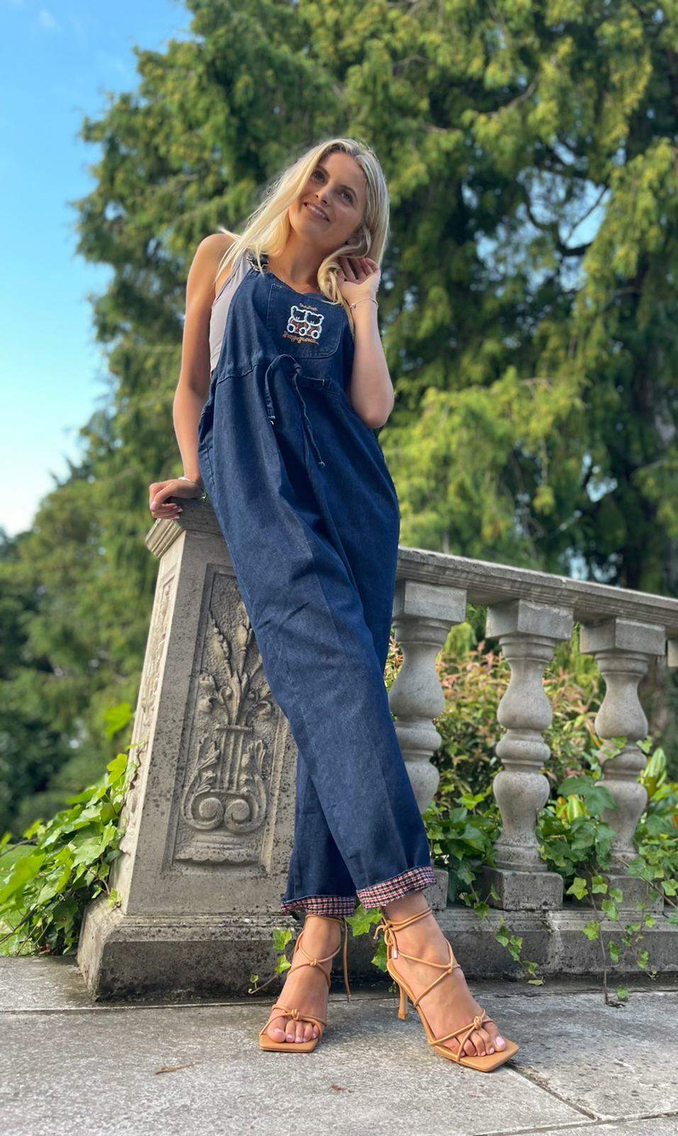 loose denim dungarees women's